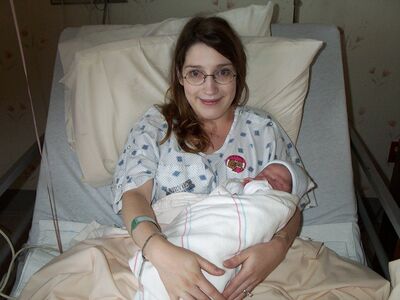 Mommy holding me