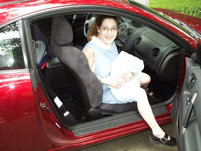 Mommy getting out of the car