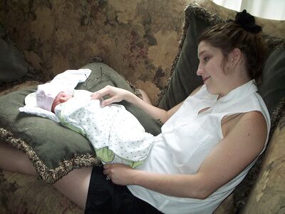 Mommy and I chilling on the couch