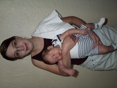 Mommy holding me