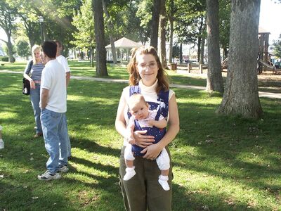 Mommy holding me at put-in-bay