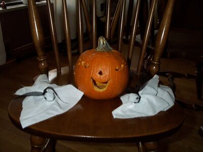 The limlims (I mean ghosts) with Emily's pumpkin