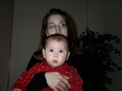 Mama holding me