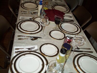 Christmas eve dinner table