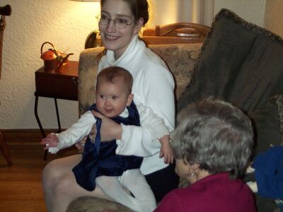 Mommy holding me