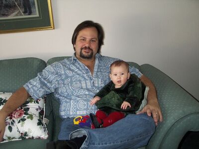 Daddy holding me