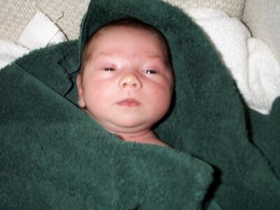 Me wrapped in a green towel…head shot