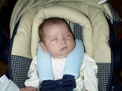 Me sleeping in the carseat