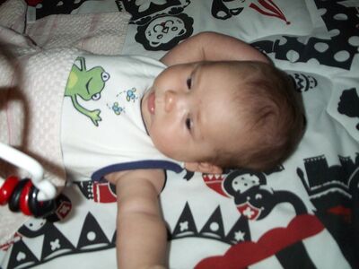 Me on my playgym in frog outfit