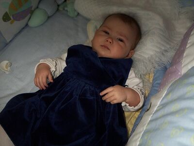 Me in blue velvet dress
