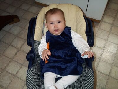 Me in blue velvet dress with carrot