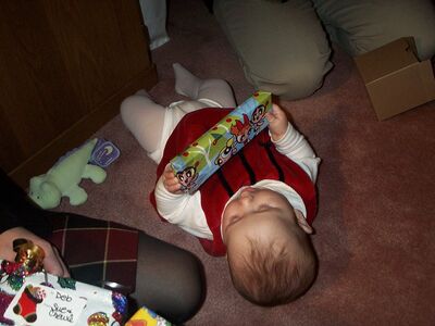 Me opening up gifts