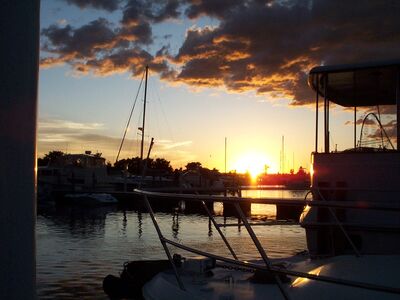 Sunset at the boat