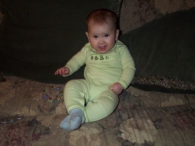 Me in the Limlim pj's smiling