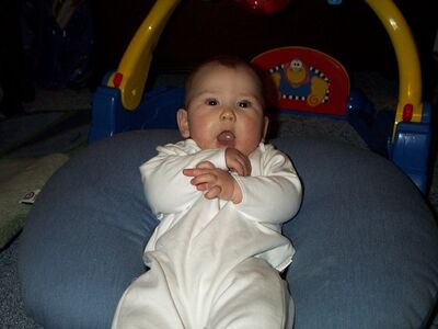 Me in the white puppy outfit screaming