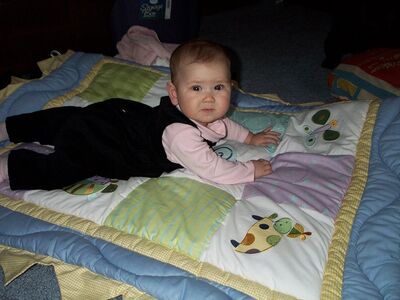 Me on the whirligig blanket