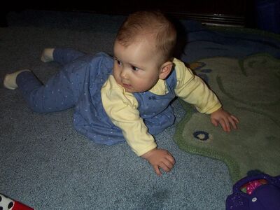 Me in the blue dress crawling