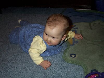 Me in the blue dress crawling