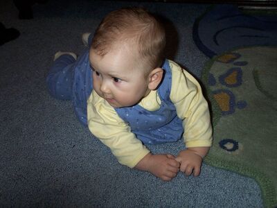 Me in the blue dress crawling