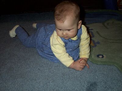Me in the blue dress crawling
