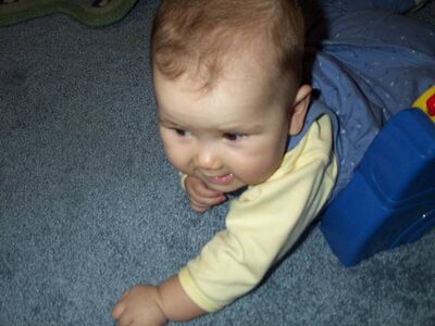 Me in the blue dress crawling