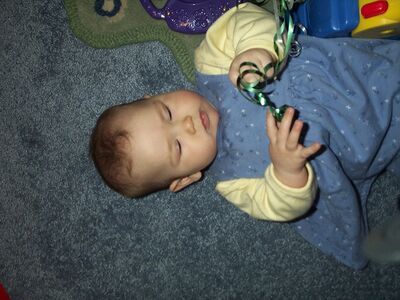 Me in the blue dress playing with ribbons