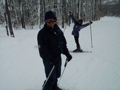 John with Mommy being goofy in the background