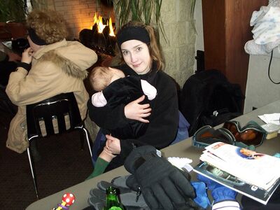 Mommy and sleeping Me