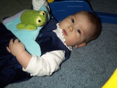 Me in my blue dress with the frog