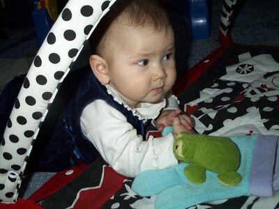 Me in my blue dress with the frog