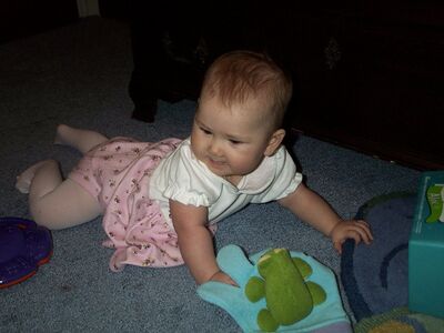Me in my pink dress with frog