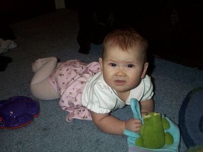 Me in my pink dress with frog
