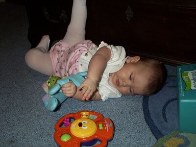 Me in my pink dress with frog